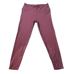 Victoria Sport Leggings Womens Large Purple Knockout Ankle Laser Cut Ventilated